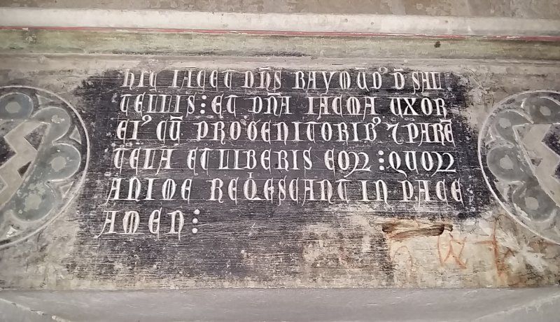 re del la família Saltells a l’església del monestir de Sant Cugat
